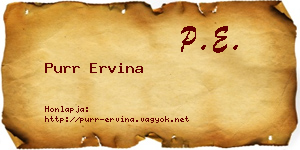 Purr Ervina névjegykártya